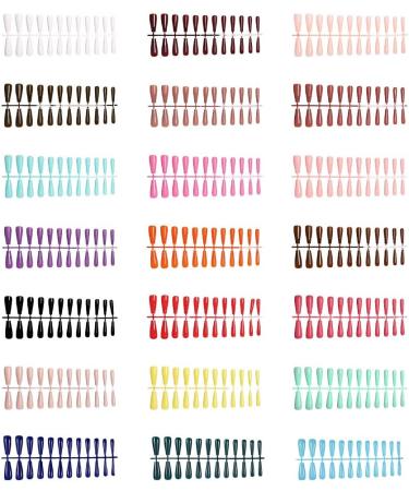 Dajidafu Coffin Nail Set Glossy Classic Scratch Resistant Press-on Fingernails Strong Viscosity Trend Manicure Stickers Type 14 - Buy Online on SooperMarket.com