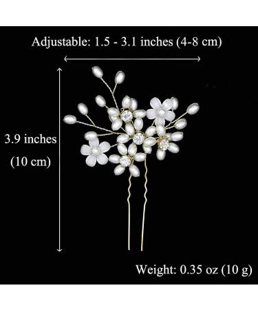 Sppry Wedding Hair Pins - Elegant Pearl Floral Crystal Hair Accessories for Bridal Women (Gold) - Set of 3 - Buy Online on SooperMarket.com