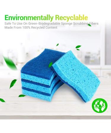 AIDEA-Brite Non-Scratch Scrub Sponge - 12 Count Pack for Dishes & Cleaning - Gentle on Surfaces, Tough on Grime - Blue Cleaning Sponges for Everyday Use - Buy Online on SooperMarket.com