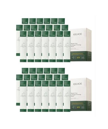 Kangmile 40PCs/2 Box Eelhoe Korean Collagen firming mask - Eelhoe Korean Wash -Free Collages Firming Mask Collages Firming Sleeping Mask Collages Lifting Mask Hydrating Face Mask