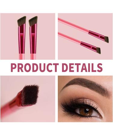 4 PCS 4D Hair Stroke Brow Stamp & Brush Set - Multifunction Ultra-thin Angled Eyebrow Makeup Brushes - Buy Online on SooperMarket.com