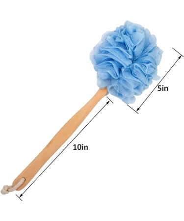 Arswin Loofah Back Scrubber for Shower | Long Handle Bath Sponge | Exfoliating Luffa Pouf on a Stick | Soft Nylon Mesh Cleaner | Women & Men | Blue - Buy Online on SooperMarket.com