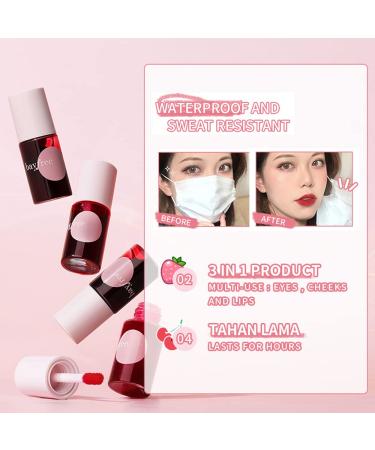 Buy 2 Colors Lip Stain Tint Set - Hydrating Velvet Lipstick Mini - Long Wear Lip Gloss (Strawberry & Cherry - Buy Online on SooperMarket.com