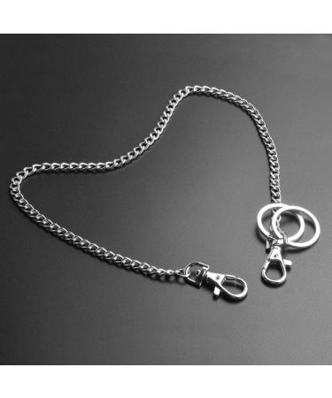 Teskyer 18 Inch Silver Wallet Chain with Lobster Clasps and Extra Rings - Keychain for Keys, Wallet, Jeans, Belt Loop, Purse - Silver - Buy Online on SooperMarket.com