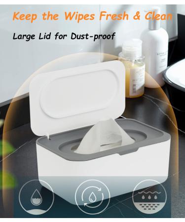Wipes Dispenser & Refillable Holder for Baby & Adult - Seposeve Grey Wipe Container - Easy One-Handed Operation, Non-Slip Design - Keeps Wipes Fresh - Easy Open/Close Pouch Case - Buy Online on SooperMarket.com