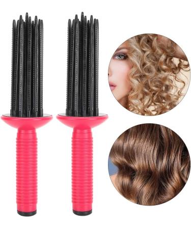 Hair Curling Roll Comb 2pcs Hair Curler Hair Curling Roll Comb Anti Slip Curling Wand Hairstyling ToolsHair Straightening Irons Curling for Hair Salon Home - Buy Online on SooperMarket.com