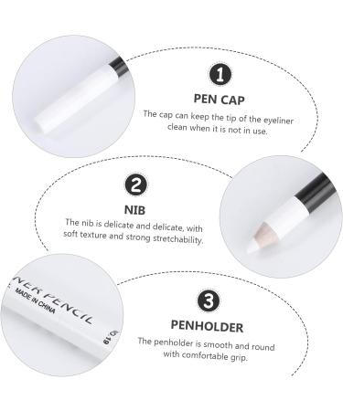 WOONEKY 12pcs Eyeliner Pencil Liquid Eye Makeup Kit Smudge-proof Eye Definer White Liner Wooden Pole - Buy Online on SooperMarket.com