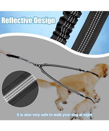 360 Rotatable Double Dog Leash for Two Dogs | Adjustable Reflective Leash for Small Medium & Large Dogs | Perfect for Walking Training & Jogging - Buy Online on SooperMarket.com