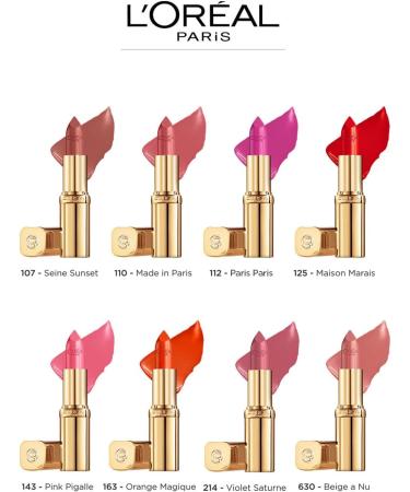 L'Oreal Paris Color Riche Satin Lipstick Maison Marais 125 Red Soft And Ultra Hydrating Red 1 count (Pack of 1) - Buy Online on SooperMarket.com
