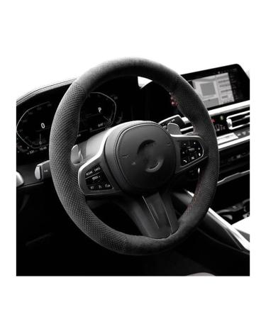 Steering Wheel Protective Cover For G30 G31 G32 G20 G21 G14 G15 G16 For X3 G01 For X4 G02 For X5 G05 For M Car Steering Wheel Cover Hand Sewing Carbon Fiber Leather (Size : 9)