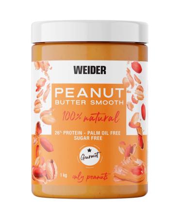Weider peanut butter - peanut butter - 100 percent ground peanuts - 100 percent of course - without preservatives - without palm oil - without added salt - vegan - creamy texture - 1 kg 1 kg (1 Pack)