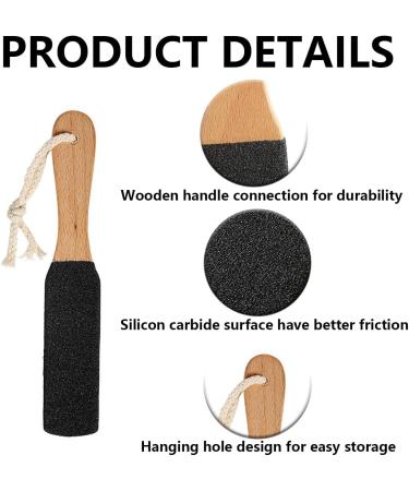 Foot File Foot Scrubber Dead Skin Remover Foot Callus Remover with Wooden Handle for Removes Hard Dead Skin Dry Calluses Rough and Cracked Corn Feet (Black) - Buy Online on SooperMarket.com