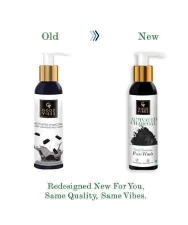 Good Vibes Activated Charcoal Deep Cleansing Face Wash | Acne & Oil Control Cleanser for All Skin Types | Paraben & Mineral Oil Free | 200 ml - Buy Online on SooperMarket.com
