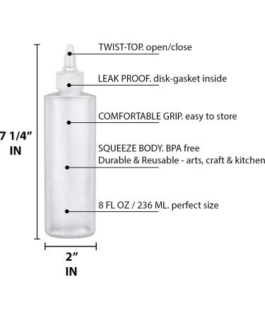 BRIGHTFROM 8oz Twist Top Applicator Bottles - Pack of 2 | Refillable, Squeeze | Ideal for Hair Coloring & More - Buy Online on SooperMarket.com