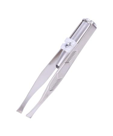 Ghulumn Stainless Steel Eyelash & Eyebrow Tweezers with LED Light - Precision Beauty Tool for Perfect Brows and Lashes | International Shipping Available - Buy Online on SooperMarket.com