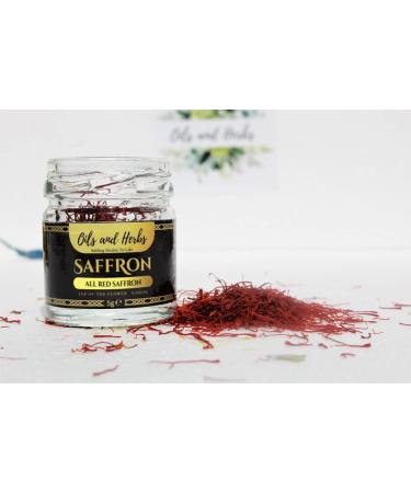 Extra Strong Pure Saffron by Oils and Herbs UK Original Kashmiri Red Threads. Make Your Dishes Luxury and Delicious 3 g (Pack of 1)