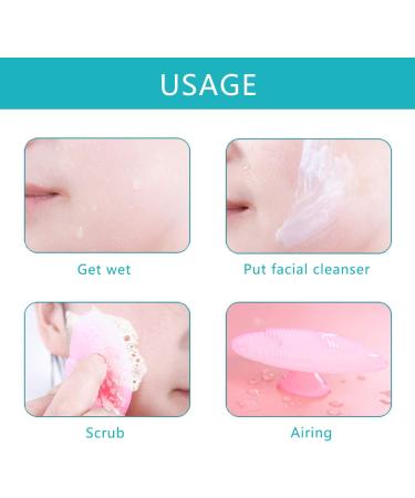 OBSCYON 6PCS Silicone Face Scrubber Kit for Manual Facial Cleansing - Skin Care Brushes Set in Pink, Red, Green, Blue & Mint Colors - Buy Online on SooperMarket.com