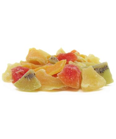 It's Delish Mixed Dried Fruit Chunks 2 lbs Bulk - Natural Refreshing Snack with Pineapple, Papaya, Mango, Kiwi - Low Sugar, No Sulphur, Kosher - 2 Pound Pack - Buy Online on SooperMarket.com