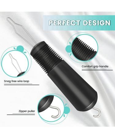 kzxbty 2Pcs Button Helper Tool Button Hook Tool Dress Zipper Pull Helper with Non-Slip Grips to Help with Shirts Coats Button Hook Aids for the Elderly and Arthritic - Buy Online on SooperMarket.com