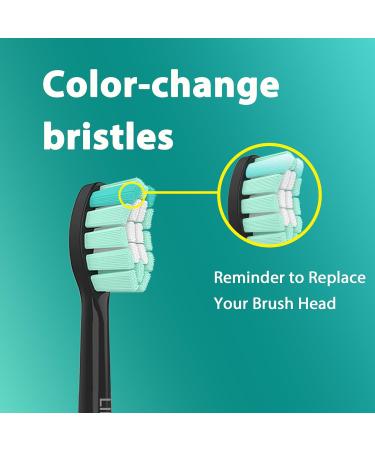 LINILEEA Toothbrush Replacement Heads Black Compatible with Philips Sonicare Click On Electric Toothbrush 8Pack Balck 1 count (Pack of 8) - Buy Online on SooperMarket.com