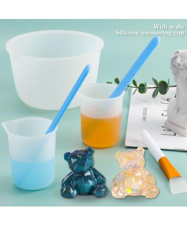 6 Pcs Silicone Measuring Cups for Resin - 600ml/20oz & 100ml Mixing Cups with Stir Sticks and Brushes - Resin Supplies for Molds - Buy Online on SooperMarket.com