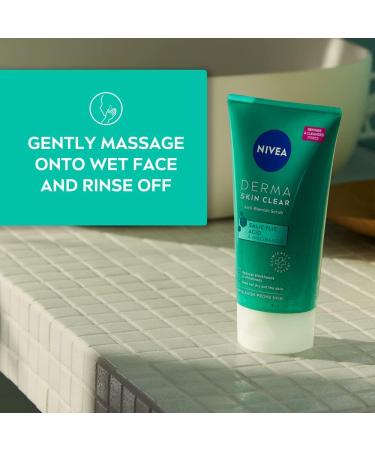 NIVEA Derma Skin Clear Scrub 150ml - Exfoliating Face Scrub with Salicylic Acid and Niacinamide - Buy Online on SooperMarket.com