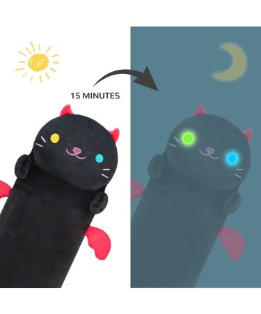 Black Night Light Cat Plush Pillow 44in - Luminous Stuffed Animal for Kids - Buy Online on SooperMarket.com