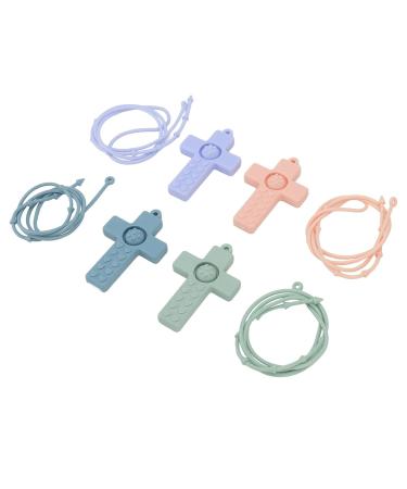 4 PCS Baby Teething Ring - Odorless Silicone Teething Relief Chew Toy for Toddlers with Neck Strap - Colorful and Safe - Buy Online on SooperMarket.com