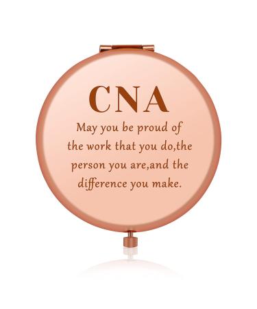 Jielahua CNA Gifts Appreciation Gifts for Nurse Rose Gold Compact Mirror Certified Nurse Assistant Gifts Thank You Gift Nursing Assistant Gift Graduation Retirement Birthday Gift for Nurse Doctor