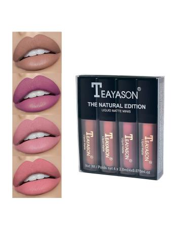 4 Pieces Waterproof Matte Liquid Lip Gloss - Non-Stick Durable Lipstick for Makeup Lovers | #01 - Buy Online on SooperMarket.com