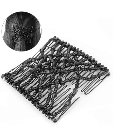 Magic Hair Comb Accessories for Women Girls Black Stretchable Beading Double Slide Combs (Black) - Buy Online on SooperMarket.com