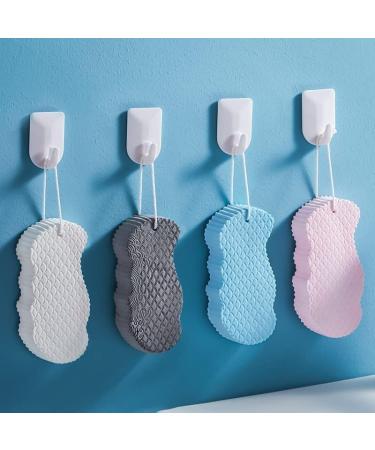 4Pcs Ultra Soft Exfoliating Bath Sponge Set for Adults, Children, and Pregnant Women - Reusable Shower Sponge - Blue, Pink, Gray, White - Buy Online on SooperMarket.com