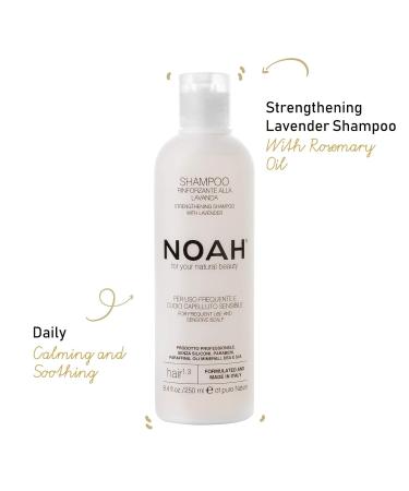 Noah Hair 1.3 Strengthening Lavender Shampoo with Rosemary Oil - Organic Vegan Sulphate-Free Eco-Friendly Daily Shampoo - 8.5 fl. oz - Buy Online on SooperMarket.com