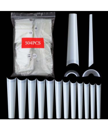 U-Shinein 504PCS XXXL Natural Coffin Nail Tips  Half Cover Ballerina Fake Nails 12 Sizes  3XL Square Straight Ballerina Shape False Nail Tips  No C Curved 2.2 Inch Acrylic Nail Tips For Salon Home DIY coffin-natural 01