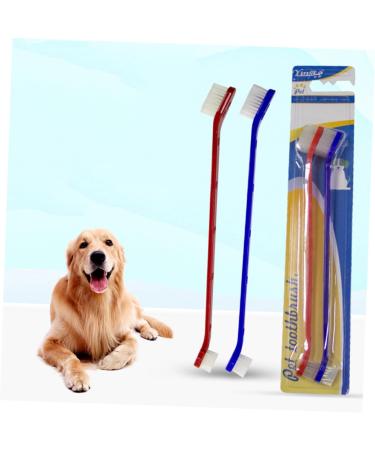 Sosoport 2pcs Set Pet Toothbrush Big Head Toothbrush Soft Dogs Finger Toothbrush Cat Double Head Toothpaste - Buy Online on SooperMarket.com