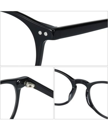 ZENOTTIC Vintage Round Glasses Frame - Retro Clear Lens Nerd Glasses for Men & Women - C3 Black - Stylish & Prescription-Free - Buy Online on SooperMarket.com