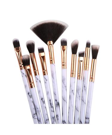 Jootuepo 10pcs Brazen Marble Makeup Brush Set - Soft Hair Eyeshadow Eyebrow & Eyeliner Brushes for Flawless Eye Makeup - Buy Online on SooperMarket.com
