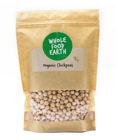 Wholefood Earth Organic Chickpeas 1kg GMO Free | Vegan | High Fibre | High Protein | Certified Organic