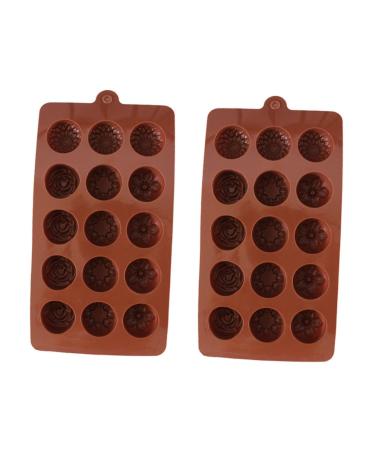 MAGICLULU 2pcs Decor Chocolate Silicone Molds Sphere Baking Silicone Candy Mold Candy Molds Silicone Moulds Cake Mold Silcone Molds Flower Baking Mould Cake Baking Molds Waffles Flowers mediumx2pcs Coffeex2pcs