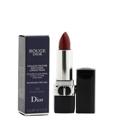 Dior Christian Rouge Couture Refillable Lipstick #743 Rouge Zinnia - Satin Finish 3.5g | International Shipping Available - Buy Online on SooperMarket.com