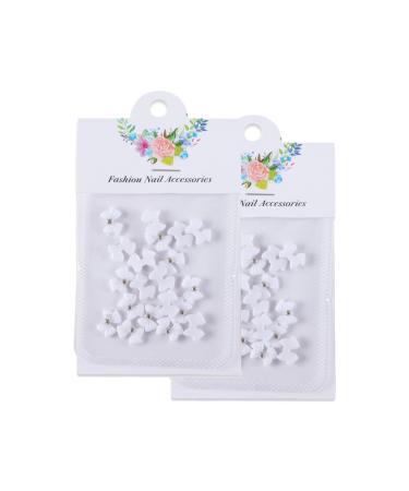 40x Bowknot Nail Nails Art 3D Nail DIY Nails Decorations Jewels Supplies For Acrylic Nails 40x 3d Nails Art Bowknot Nail Nails Decoration Jewels Supplies White No. 1