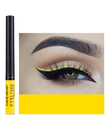 DekRion Liquid Eyeliner  Matte Colored Eyeliners  Yellow Eyeliner  White Black Red Brown Green Purple Waterproof High-pigmented Colorful Eyeliners Eye Makeup  1PC Yellow 09Yellow