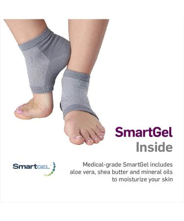 NatraCure Vented Moisturizing Gel Heel Sleeves - Skin Softening Treatment Socks for Cracked Heels & Dry Feet - Gray, Large - Buy Online on SooperMarket.com