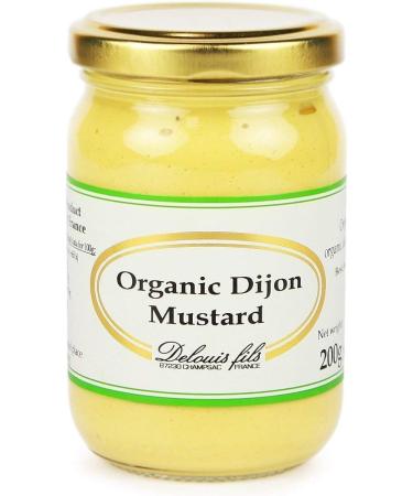 Delouis Organic Dijon Mustard 200g - Pack of 2 with World Food Shop Scoop | French Mustard | Authentic Flavour | Ideal for Culinary Enthusiasts and Gourmet Cooking - Buy Online on SooperMarket.com