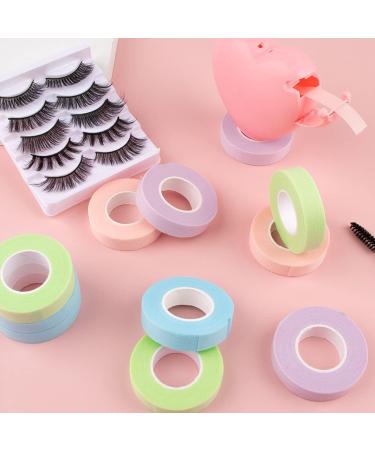 Breathable Eyelash Extension Tape Kit - 4 Colors with Heart Shaped Cutter, 12 Rolls - Non Woven Adhesive for Makeup - Buy Online on SooperMarket.com