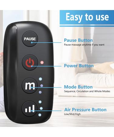 CINCOM Rechargeable Wireless Leg Massager for Circulation - Air Compression Calf Massager for Pain Relief and Muscle Relaxation (1 Pair) - Buy Online on SooperMarket.com