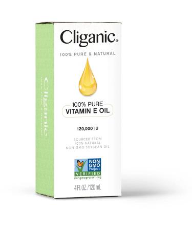 Cliganic 100% Pure Vitamin E Oil - 120,000 IU for Skin, Hair & Face - Non-GMO 4 Fl Oz - Buy Online on SooperMarket.com