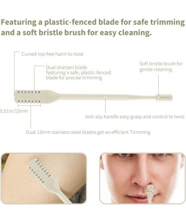 LIEUDAGE Nose Trimmers - Compact Waterproof Painless Manual Nose Hair Scissors for Men with Dual-Edged Blades & Soft Silicone Bristle Cleaners - International Shipping Available - Buy Online on SooperMarket.com