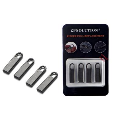 Zpsolution Zipper Pull Replacement Metal Zipper Handle Mend Fixer Zipper Tab Repair for Luggage Suitcases Bag Black