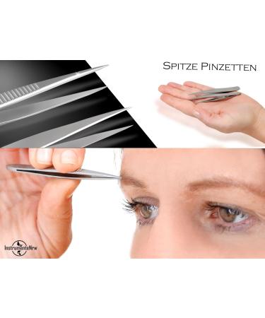 Professional Stainless Steel Tweezers Set - 2-Piece Pointed & Splinter Tweezer Kit for Precision Plucking - Buy Online on SooperMarket.com